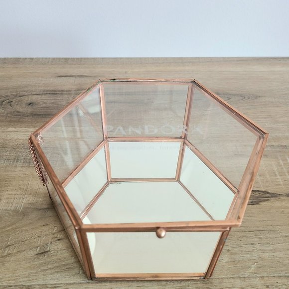 Pandora Other - Pandora glass and copper mirrored jewelry box. Mother's day gift.